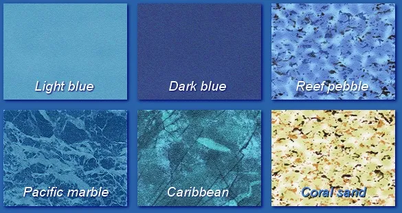Pool liner options. Green and Green marble are also available