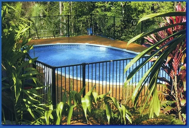 Noosa Reef saltwater pool, above ground with deck