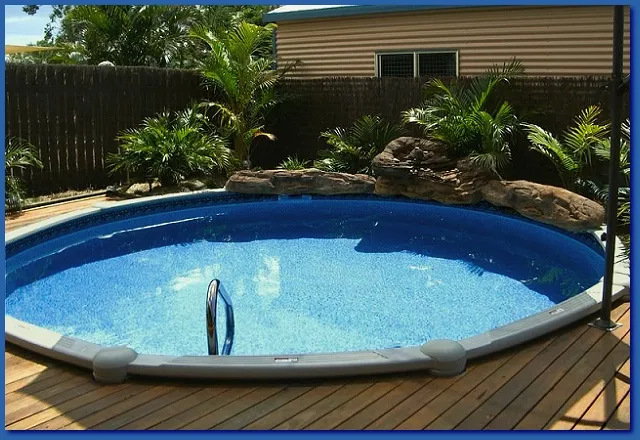 Small Noosa Reef saltwater pool, inground with deck