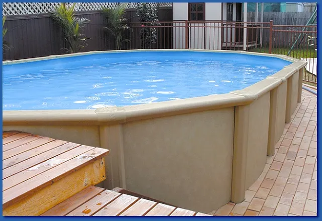 Paperbark freshwater pool, above-ground showing braceless structure